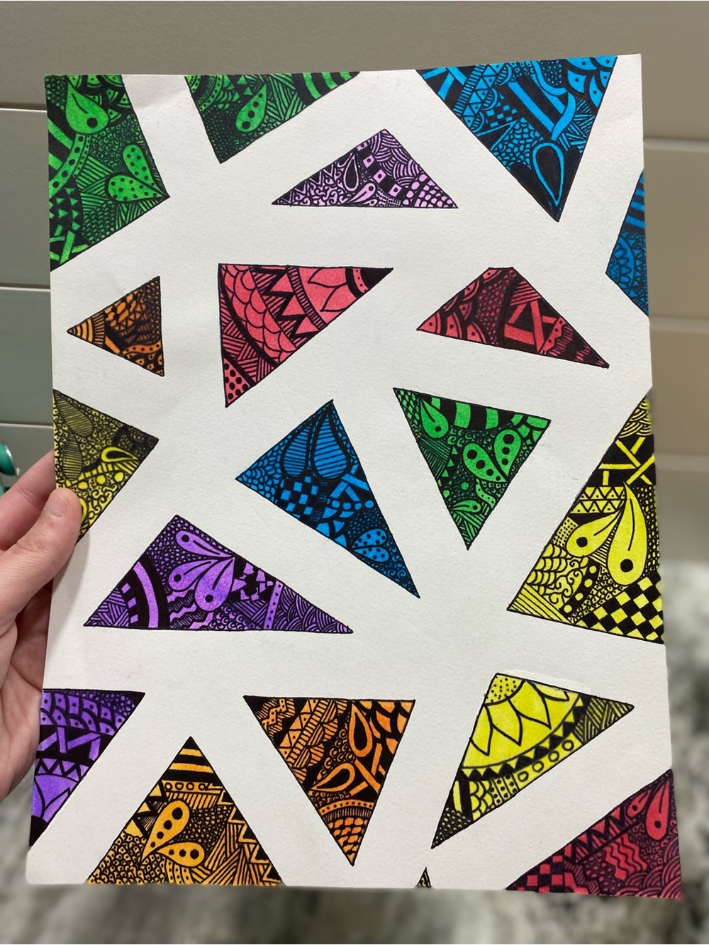 Colorful Geometric Art Illustration *WILL COME FRAMED!* - Picture 3 of 4